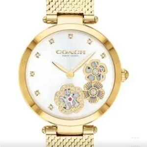 Coach Park Gold-Toned Floral Women's Watch